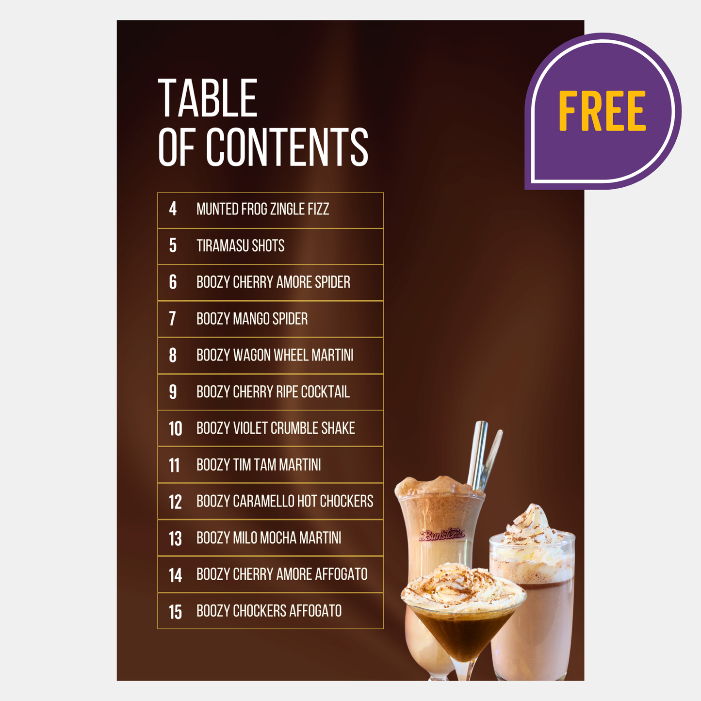 FREE Cocktail eBook : Decadent Dessert Drinks