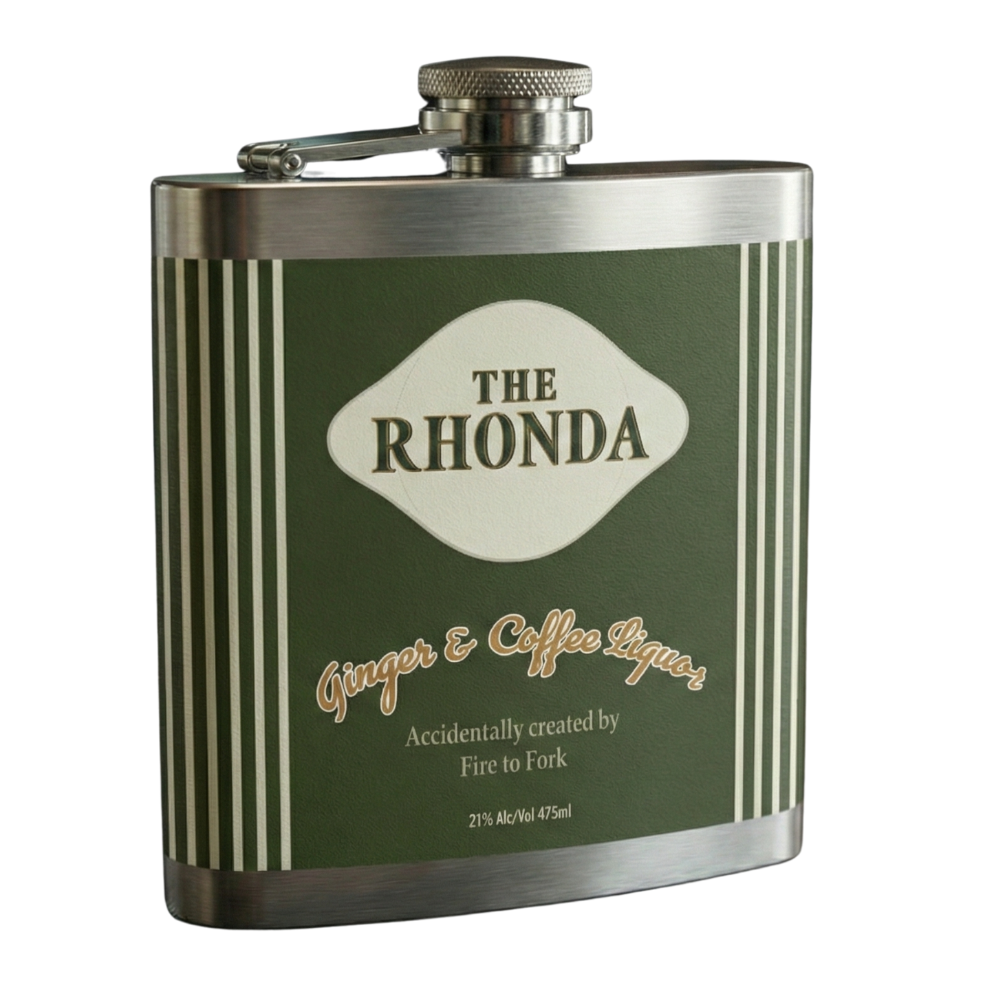 Fire to Fork Collab -  Limited Edition "RHONDA" Ginger & Coffee Liquor Flask 21% ABV 475ml