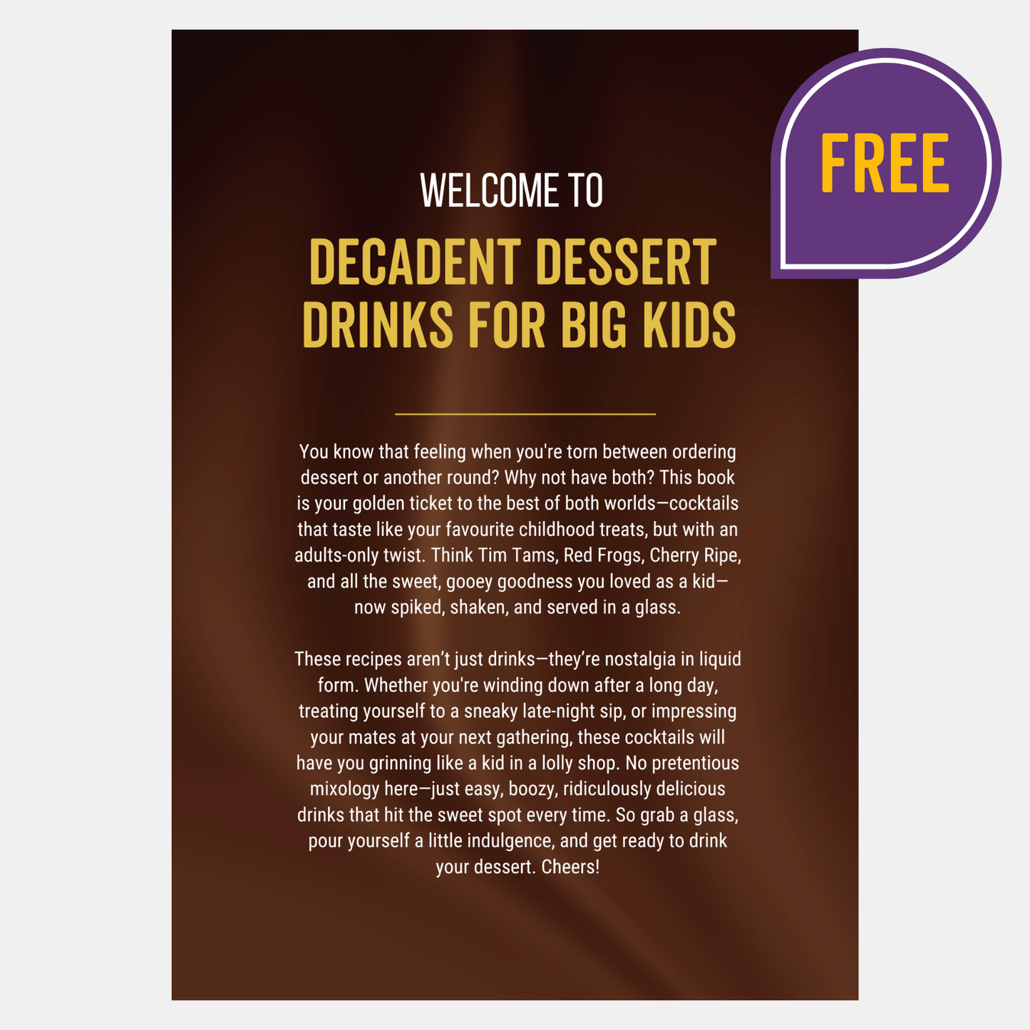 FREE Cocktail eBook : Decadent Dessert Drinks
