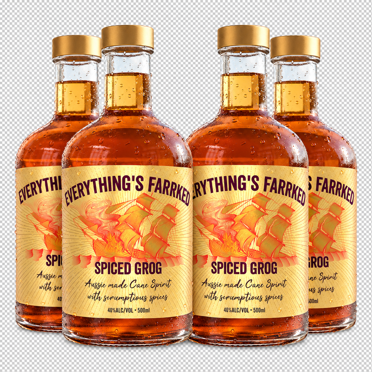 4 x Everything's Farrked Spiced Grog (Carribbean Spice)