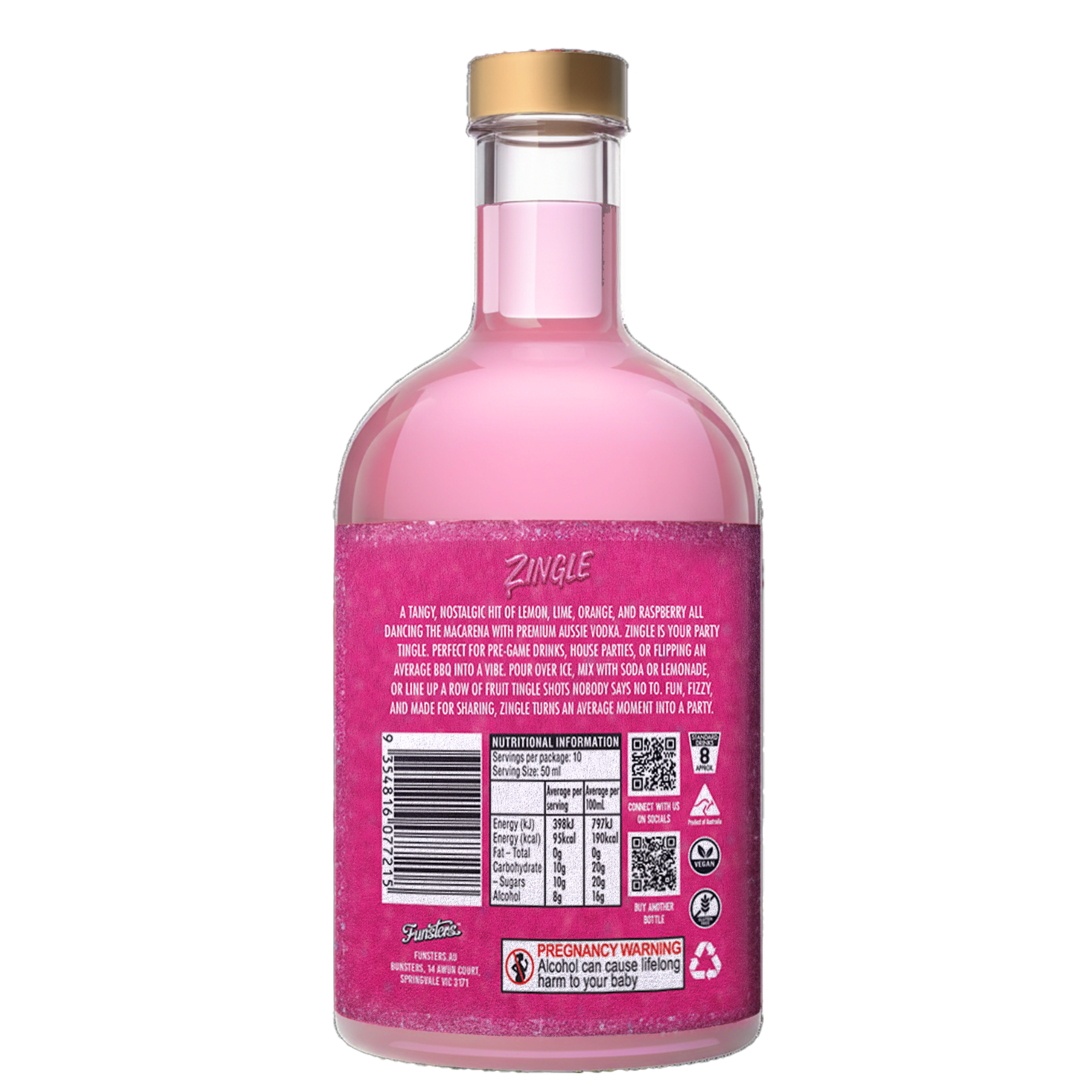 Zingle Lemon Lime Orange Raspberry Vodka