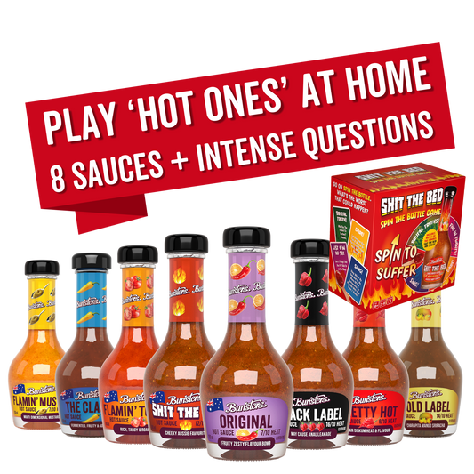 The Perfect 'Hot Ones At Home' Kit: 8 Fiery Sauces With Hilarious Questions And Dares