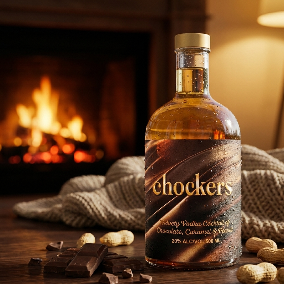 Bunsters Chockers vodka in a chocolate, caramel and roasted-peanut scene