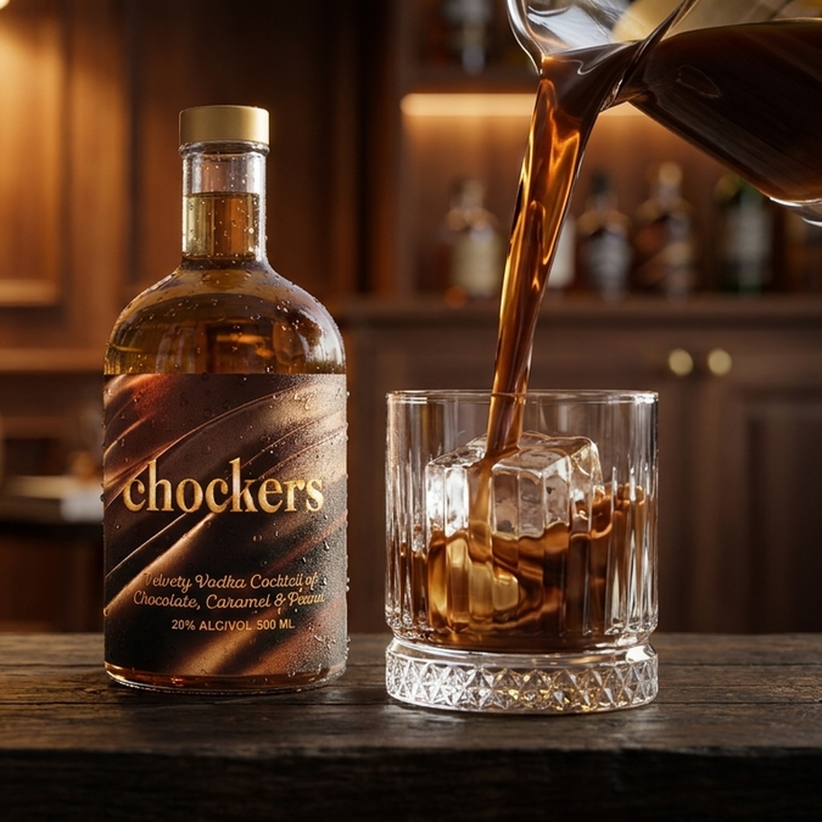 Chockers case of 4 - bottle with pouring glass